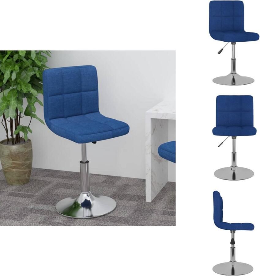 VidaXL Barkruk Barkrukken Barkrukje Barkrukjes Barkruk draaibaar stof blauw