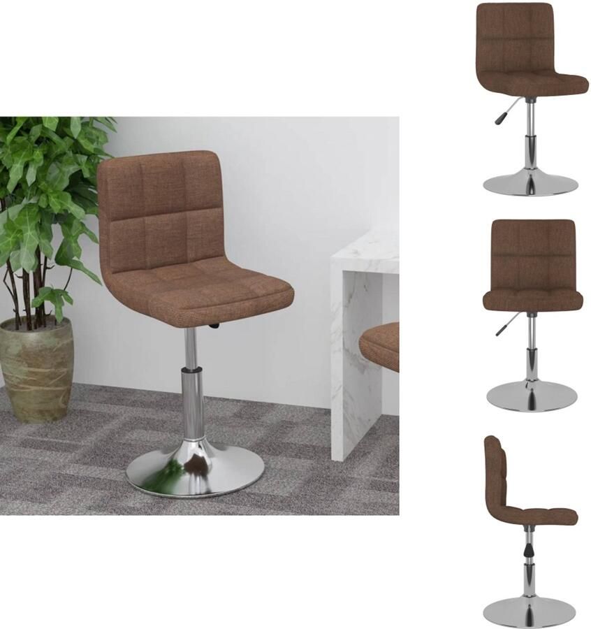 VidaXL Barkruk Barkrukken Barkrukje Barkrukjes Barkruk draaibaar stof bruin