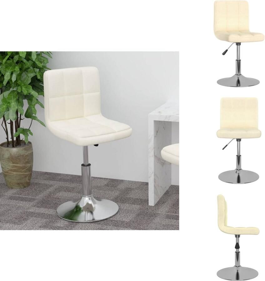 VidaXL Barkruk Barkrukken Barkrukje Barkrukjes Barkruk draaibaar stof crèmekleurig