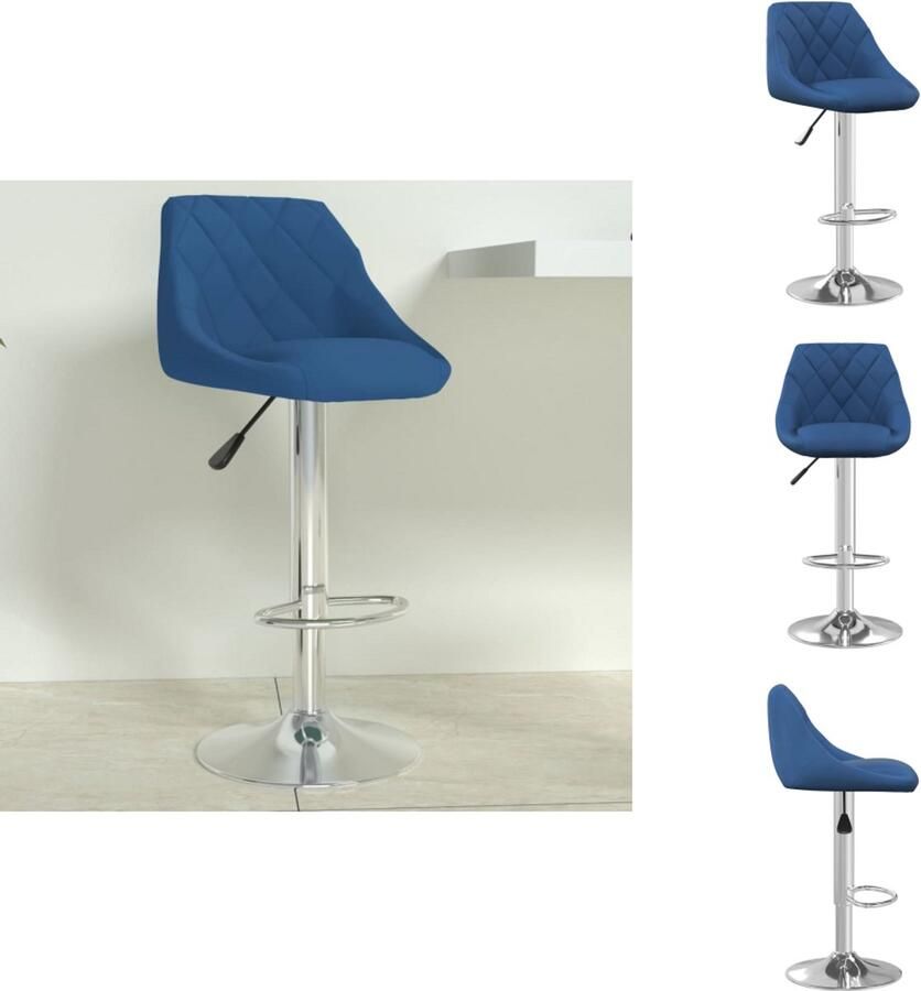 VidaXL Barkruk Barkrukken Barkrukje Barkrukjes Barkruk fluweel blauw