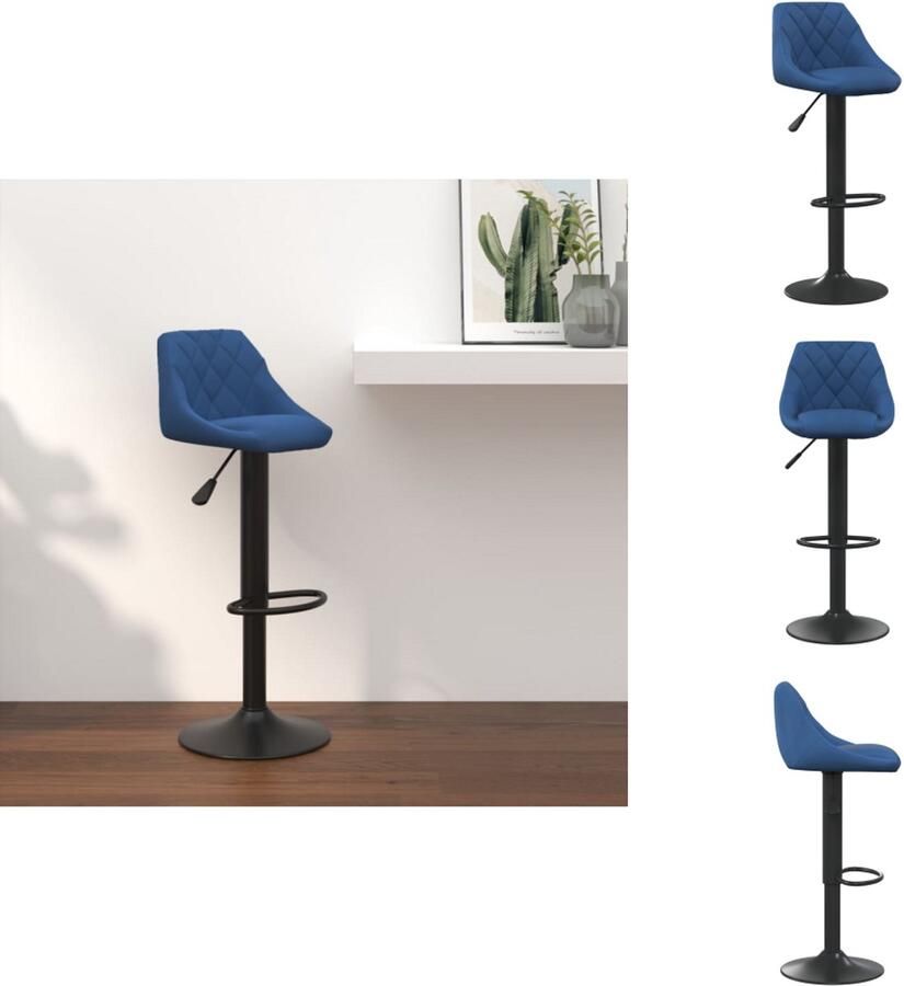 VidaXL Barkruk Barkrukken Barkrukje Barkrukjes Barkruk fluweel blauw