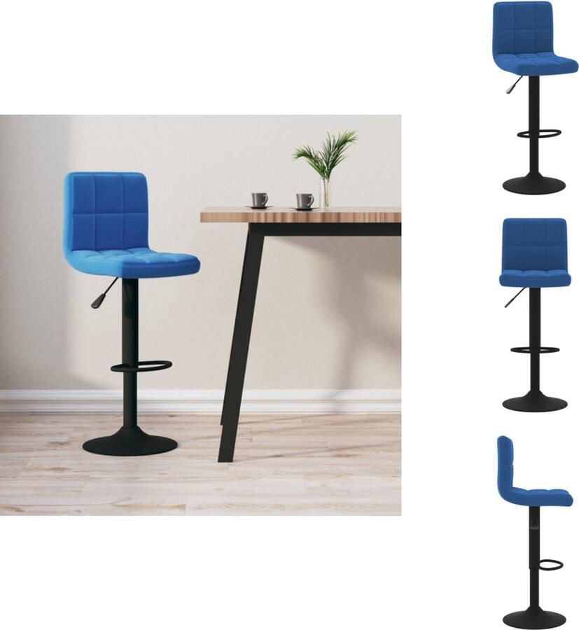 VidaXL Barkruk Barkrukken Barkrukje Barkrukjes Barkruk fluweel blauw