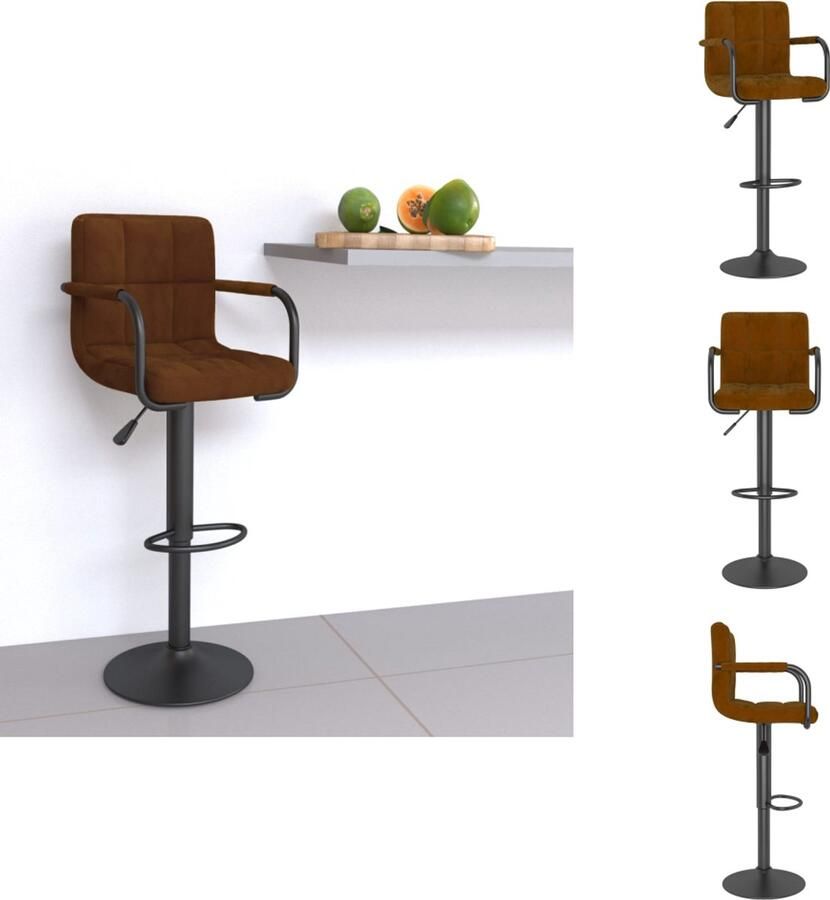 VidaXL Barkruk Barkrukken Barkrukje Barkrukjes Barkruk fluweel bruin