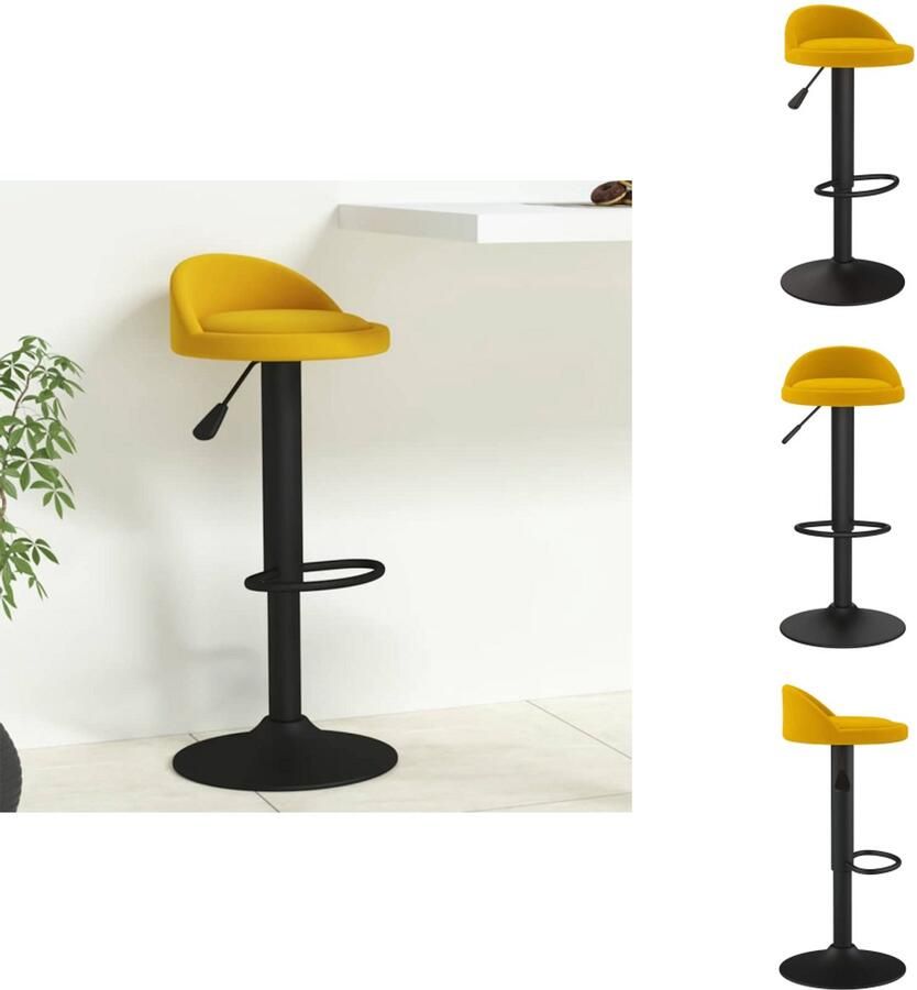 VidaXL Barkruk Barkrukken Barkrukje Barkrukjes Barkruk fluweel geel