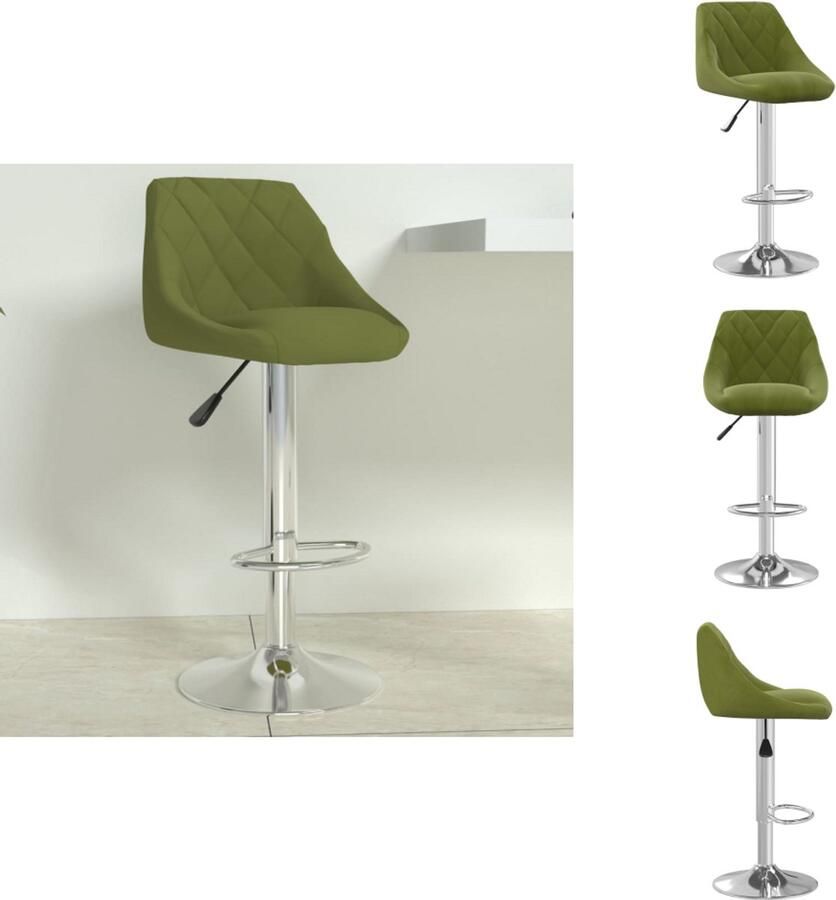 VidaXL Barkruk Barkrukken Barkrukje Barkrukjes Barkruk fluweel lichtgroen