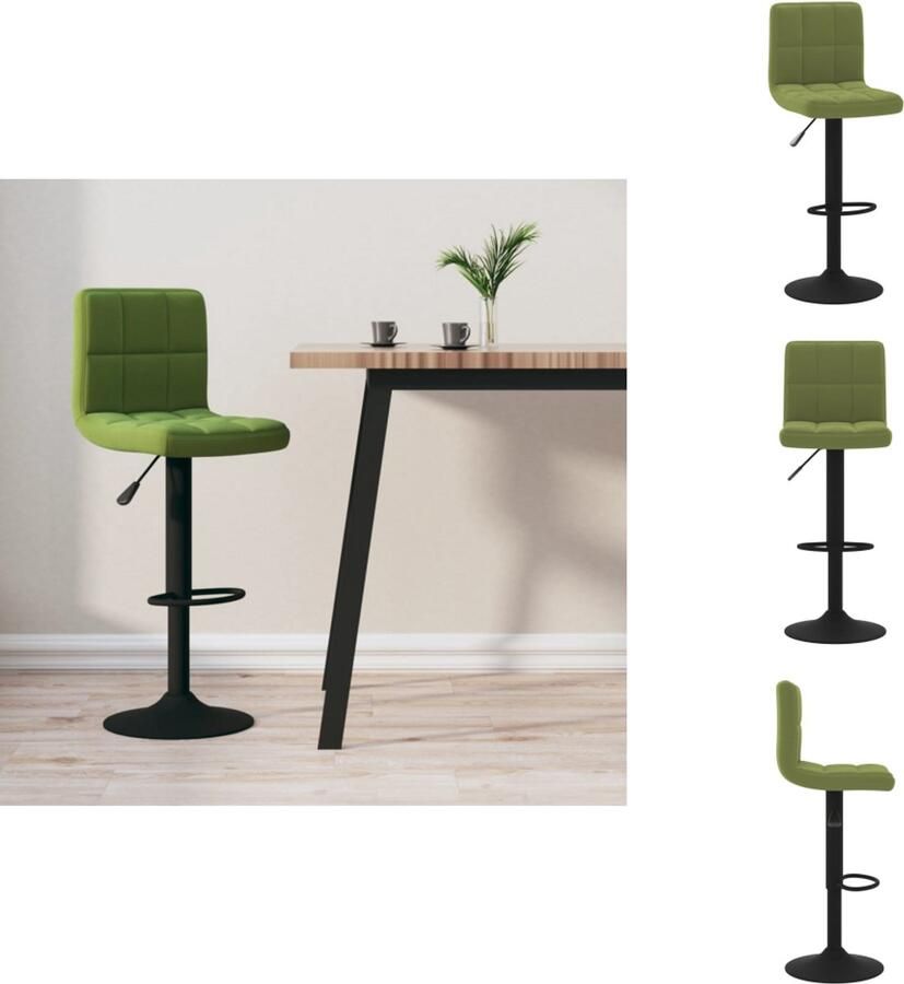 VidaXL Barkruk Barkrukken Barkrukje Barkrukjes Barkruk fluweel lichtgroen - Foto 2