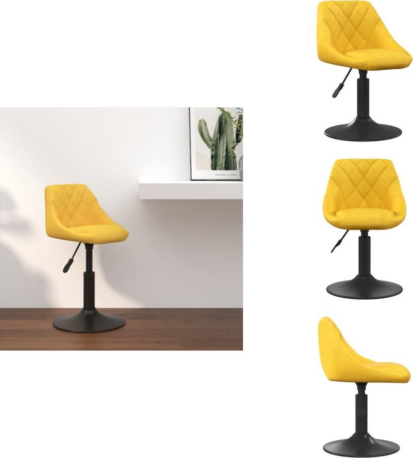 VidaXL Barkruk Barkrukken Barkrukje Barkrukjes Barkruk fluweel mosterdgeel