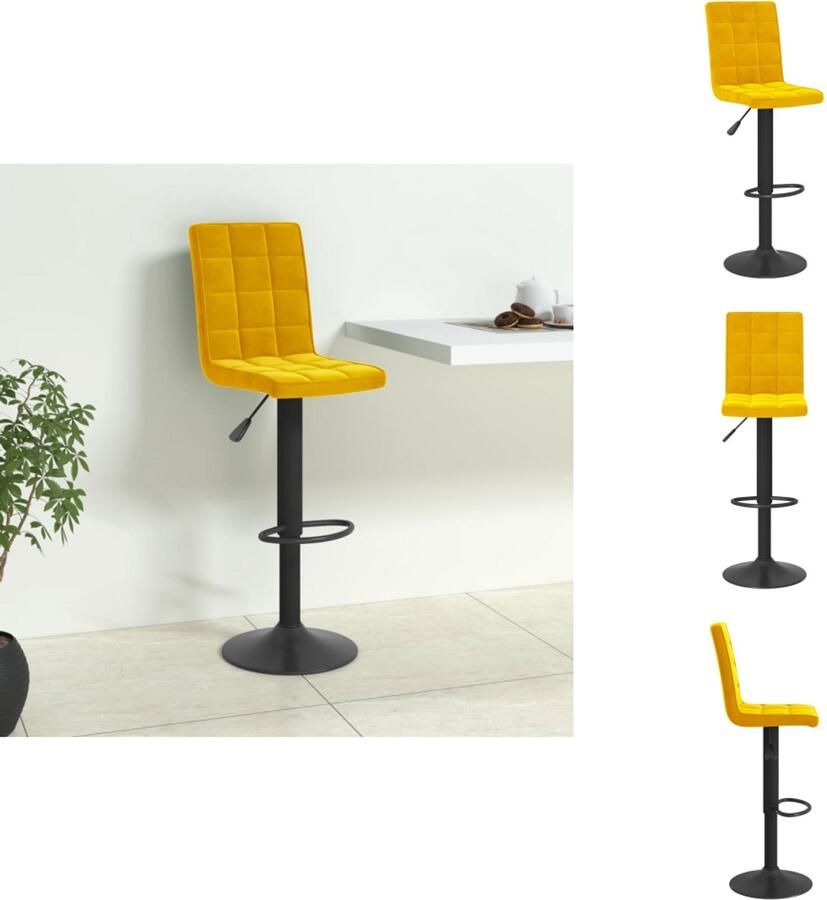 VidaXL Barkruk Barkrukken Barkrukje Barkrukjes Barkruk fluweel mosterdgeel