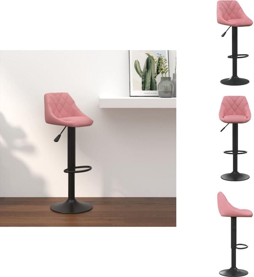 VidaXL Barkruk Barkrukken Barkrukje Barkrukjes Barkruk fluweel roze