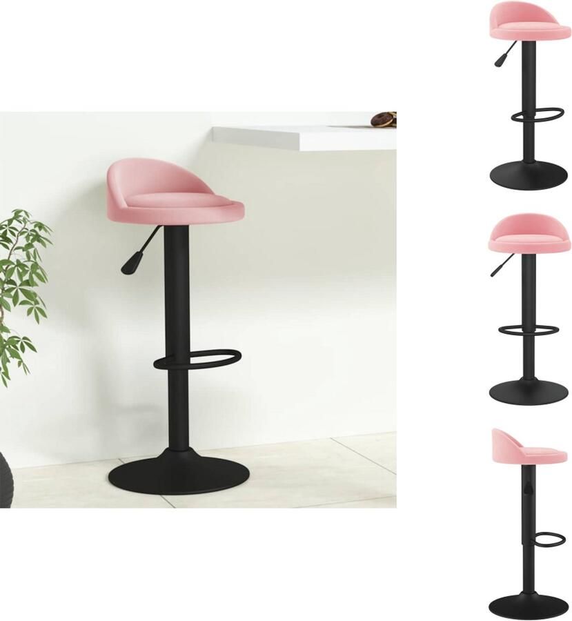 VidaXL Barkruk Barkrukken Barkrukje Barkrukjes Barkruk fluweel roze