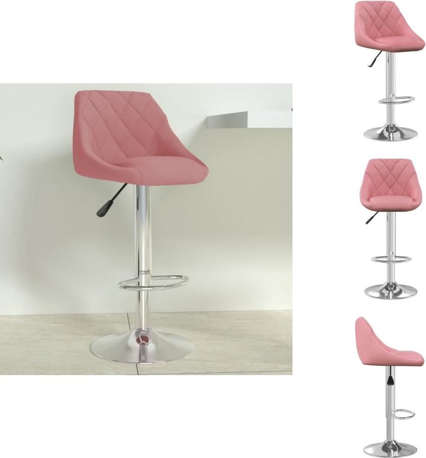 VidaXL Barkruk Barkrukken Barkrukje Barkrukjes Barkruk fluweel roze