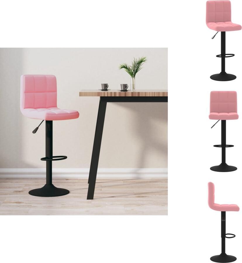 VidaXL Barkruk Barkrukken Barkrukje Barkrukjes Barkruk fluweel roze