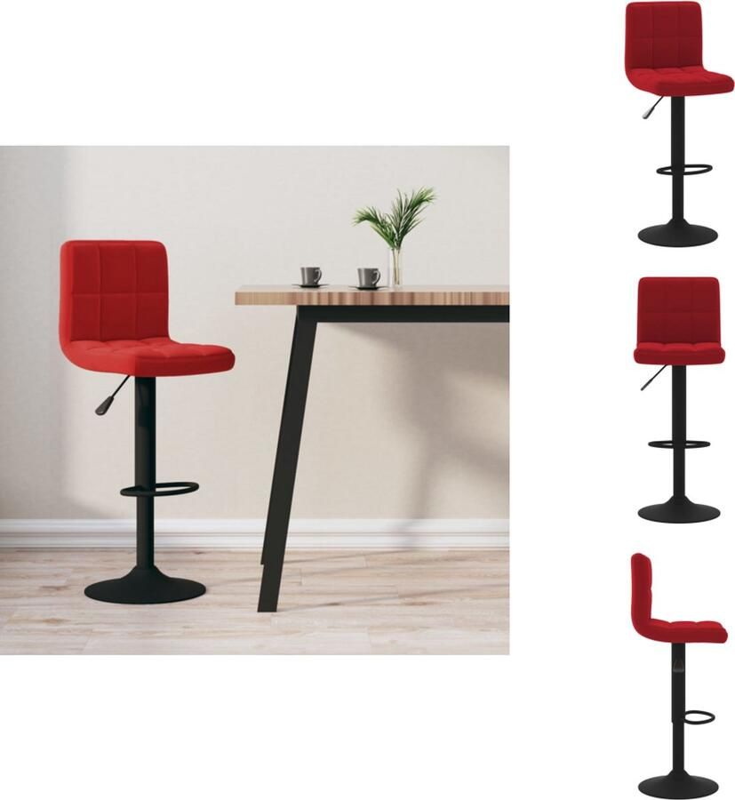 VidaXL Barkruk Barkrukken Barkrukje Barkrukjes Barkruk fluweel wijnrood