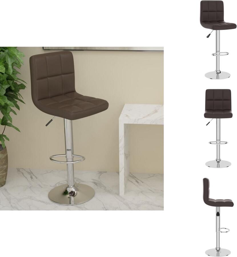 VidaXL Barkruk Barkrukken Barkrukje Barkrukjes Barkruk kunstleer bruin