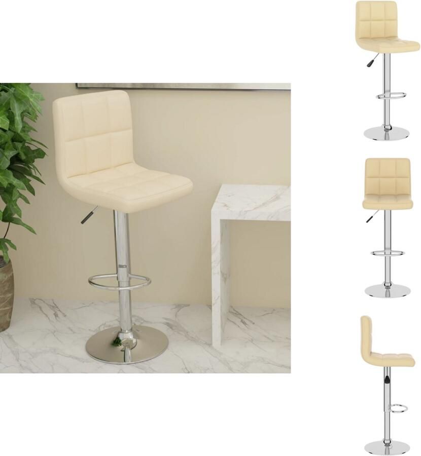 VidaXL Barkruk Barkrukken Barkrukje Barkrukjes Barkruk kunstleer crèmekleurig