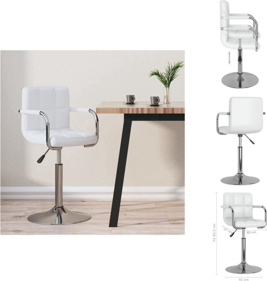 VidaXL Barkruk kunstleer wit