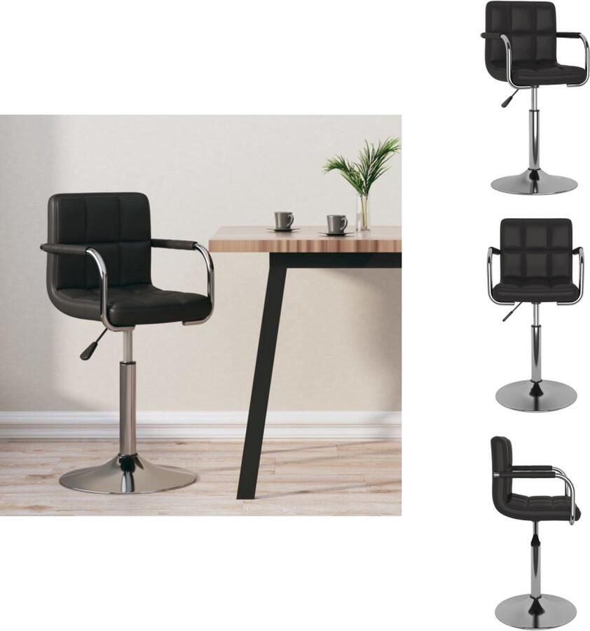 VidaXL Barkruk kunstleer zwart - Foto 2