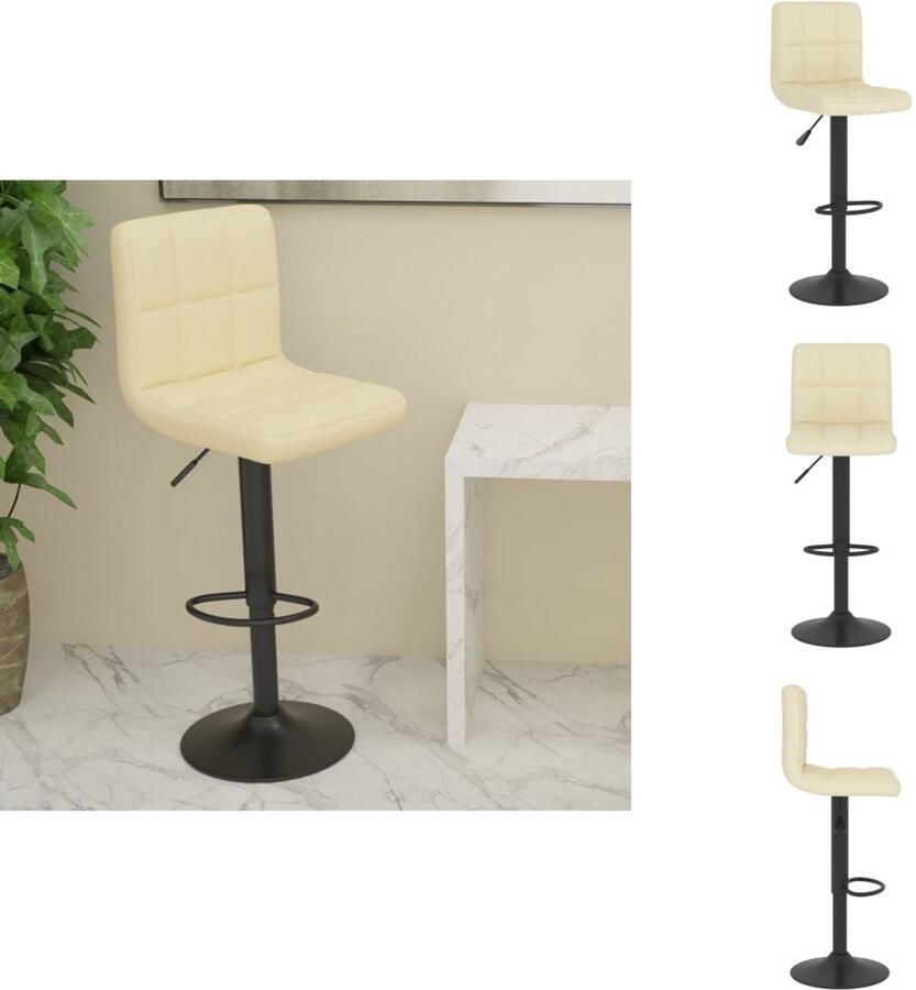 VidaXL Barkruk Barkrukken Barkrukje Barkrukjes Barkruk stof crèmekleurig