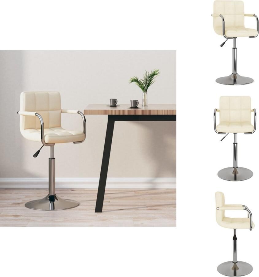 VidaXL Barkruk Barkrukken Barkrukje Barkrukjes Barkruk stof crèmekleurig