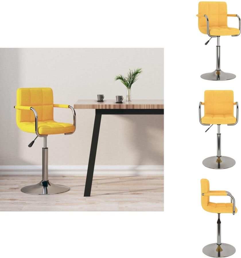 VidaXL Barkruk Barkrukken Barkrukje Barkrukjes Barkruk stof geel