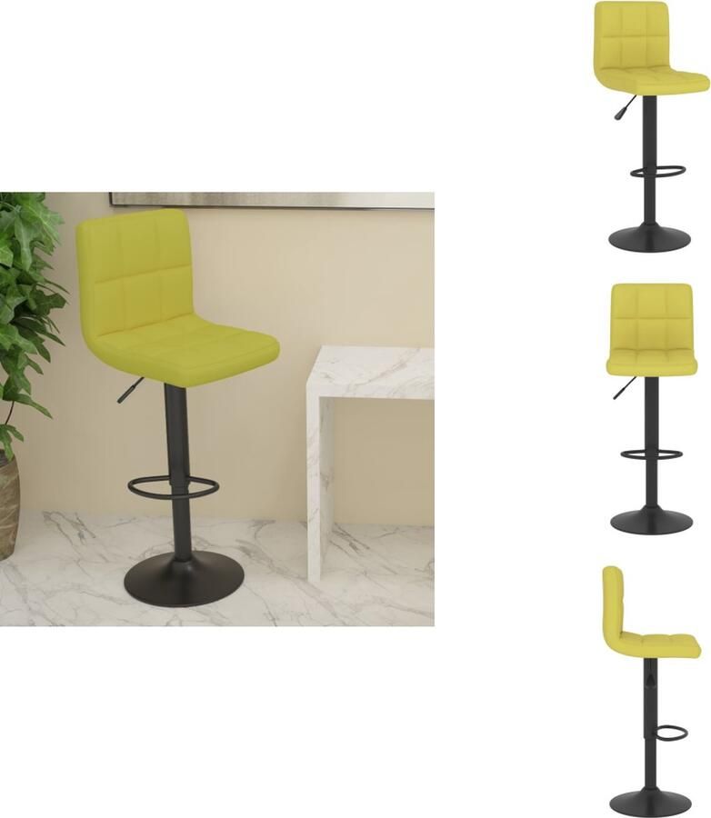 VidaXL Barkruk Groen Stof 40x47x(90-111) cm 360° draaibaar Barkruk