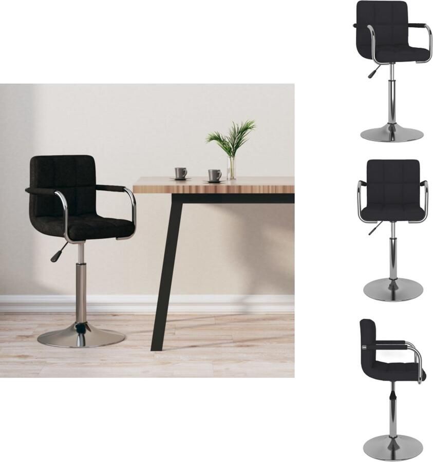 VidaXL Eetkamerstoel stof zwart - Foto 2