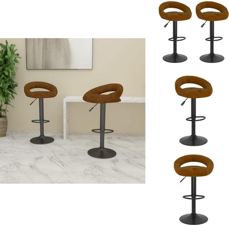 VidaXL Barkruk Barkrukken Barkrukje Barkrukjes Barkrukken 2 st fluweel bruin