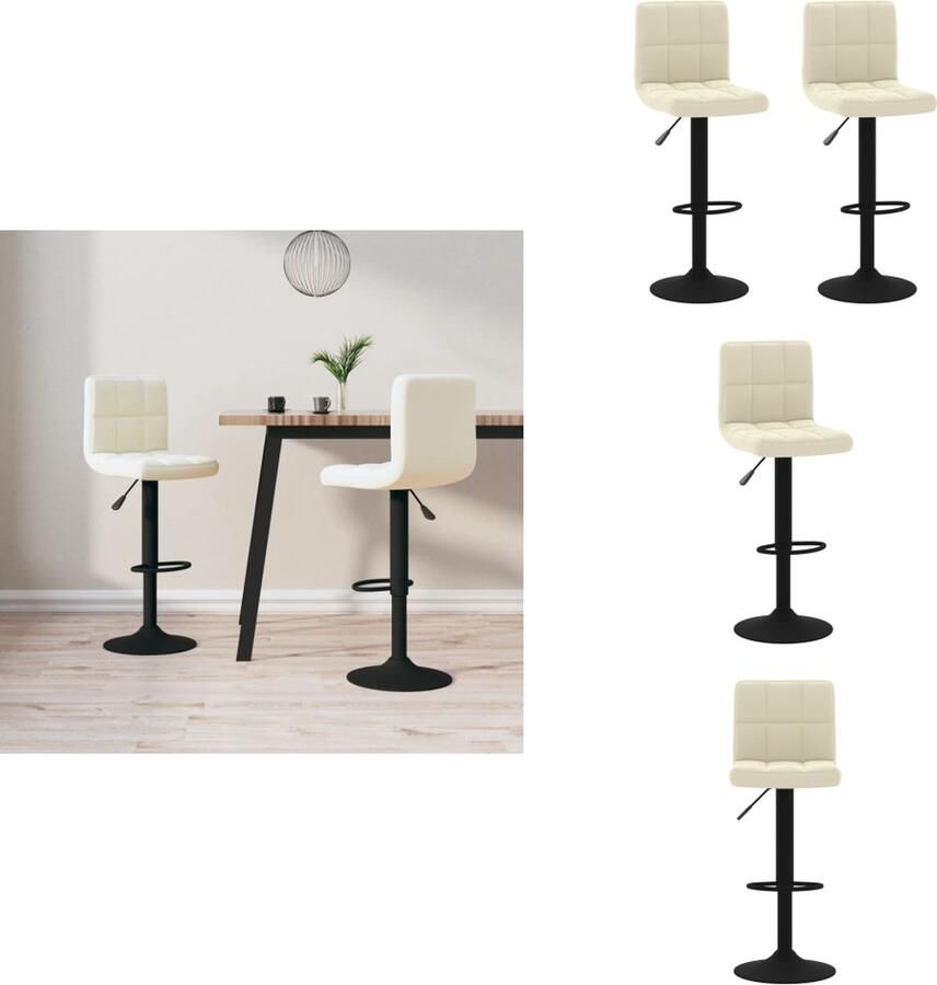 VidaXL Barkruk Barkrukken Barkrukje Barkrukjes Barkrukken 2 st fluweel crèmekleurig - Foto 8