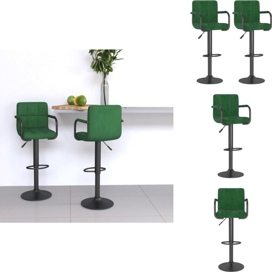 VidaXL Barkruk Fluwelen bekleding Verchroomd stalen basis In hoogte verstelbaar Barkruk