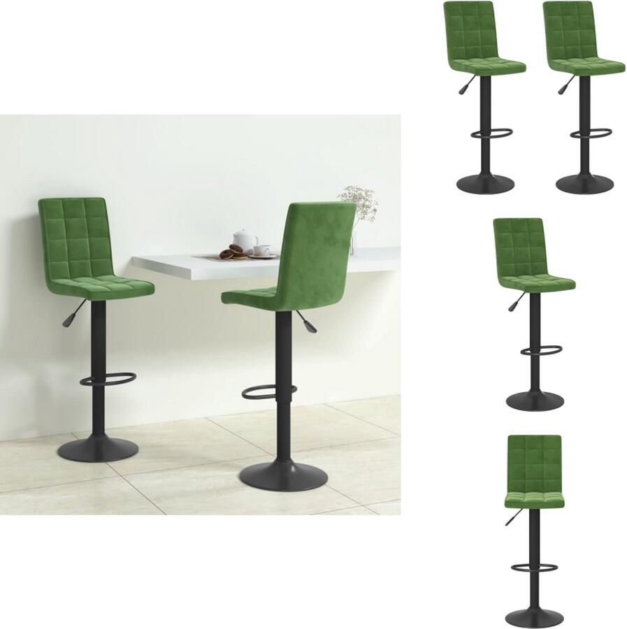 VidaXL Barkruk Barkrukken Barkrukje Barkrukjes Barkrukken 2 st fluweel donkergroen