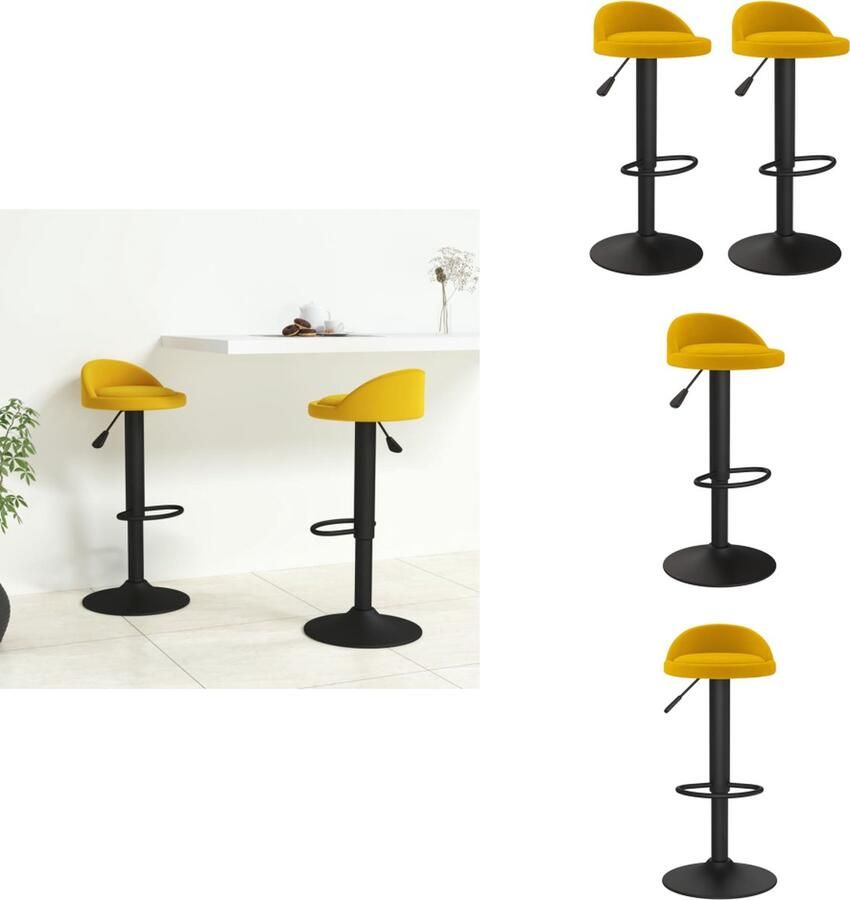 VidaXL Barkruk Barkrukken Barkrukje Barkrukjes Barkrukken 2 st fluweel geel