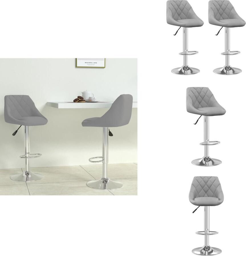 VidaXL Barkruk Barkrukken Barkrukje Barkrukjes Barkrukken 2 st fluweel lichtgrijs