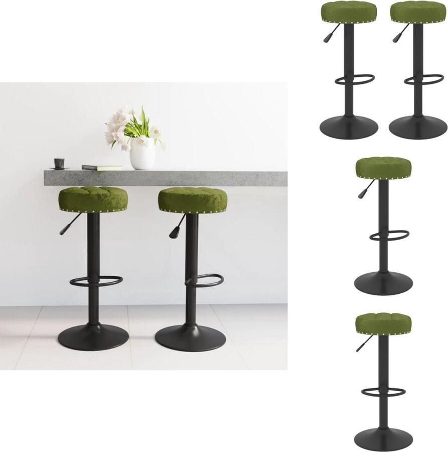 VidaXL Barkruk Barkrukken Barkrukje Barkrukjes Barkrukken 2 st fluweel lichtgroen