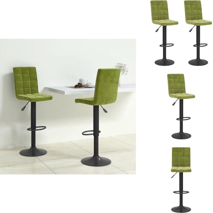 VidaXL Barkruk Barkrukken Barkrukje Barkrukjes Barkrukken 2 st fluweel lichtgroen