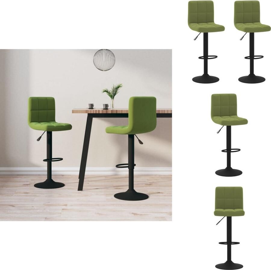 VidaXL Barkruk Barkrukken Barkrukje Barkrukjes Barkrukken 2 st fluweel lichtgroen