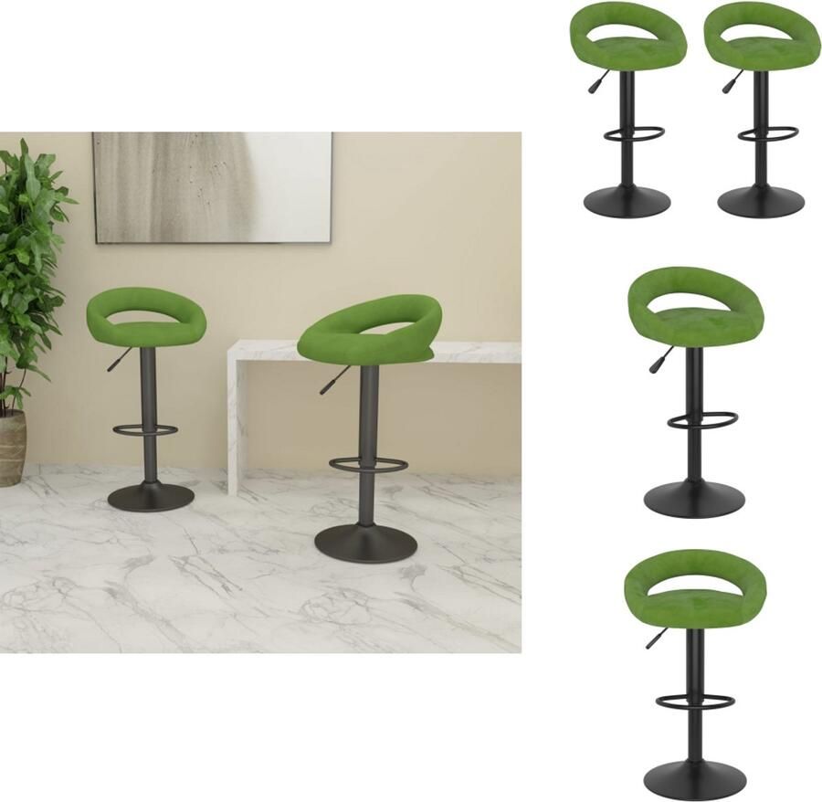 VidaXL Barkruk Barkrukken Barkrukje Barkrukjes Barkrukken 2 st fluweel lichtgroen