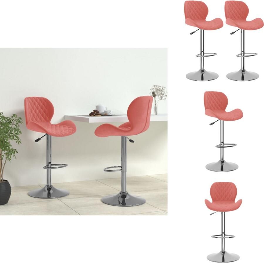 VidaXL Barkruk Barkrukken Barkrukje Barkrukjes Barkrukken 2 st fluweel roze