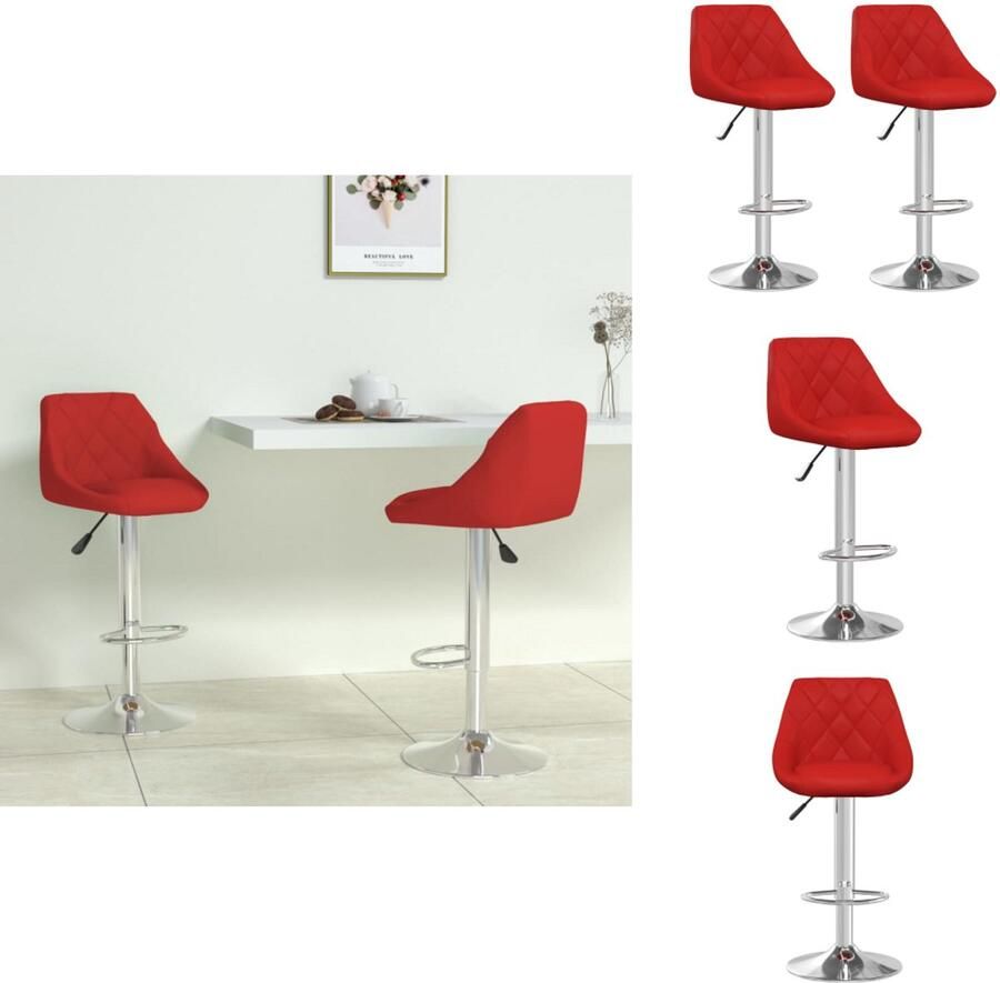 VidaXL Barkruk Barkrukken Barkrukje Barkrukjes Barkrukken 2 st kunstleer wijnrood