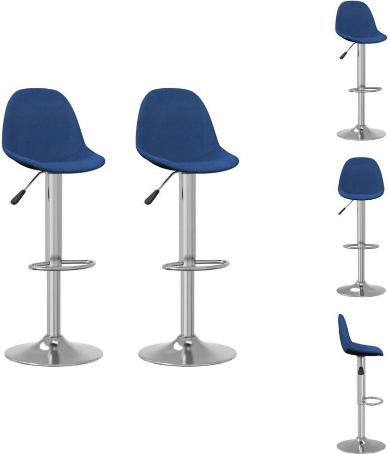 VidaXL Barkruk Barkrukken Barkrukje Barkrukjes Barkrukken 2 st stof blauw