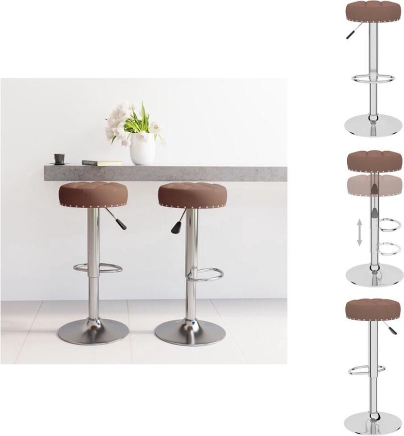 VidaXL Barkruk Barkrukken Barkrukje Barkrukjes Barkrukken 2 st stof bruin