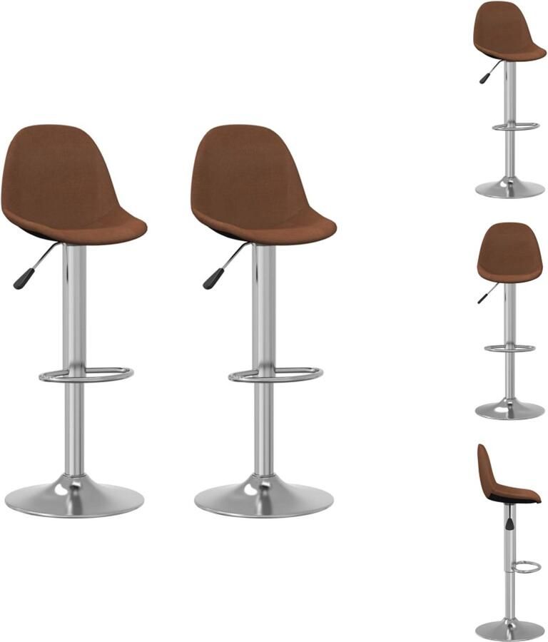 VidaXL Barkruk Barkrukken Barkrukje Barkrukjes Barkrukken 2 st stof bruin