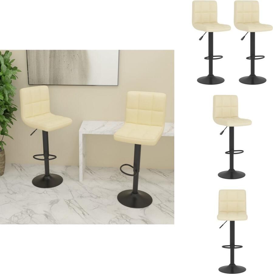 VidaXL Barkruk Barkrukken Barkrukje Barkrukjes Barkrukken 2 st stof crèmekleurig