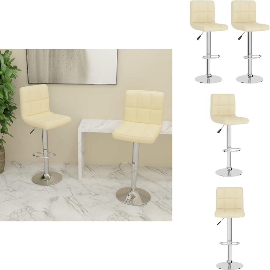 VidaXL Barkruk Barkrukken Barkrukje Barkrukjes Barkrukken 2 st stof crèmekleurig