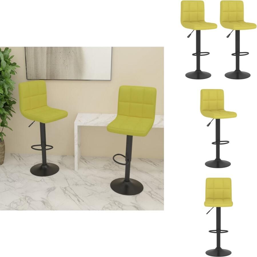 VidaXL Barkruk Barkrukken Barkrukje Barkrukjes Barkrukken 2 st stof groen