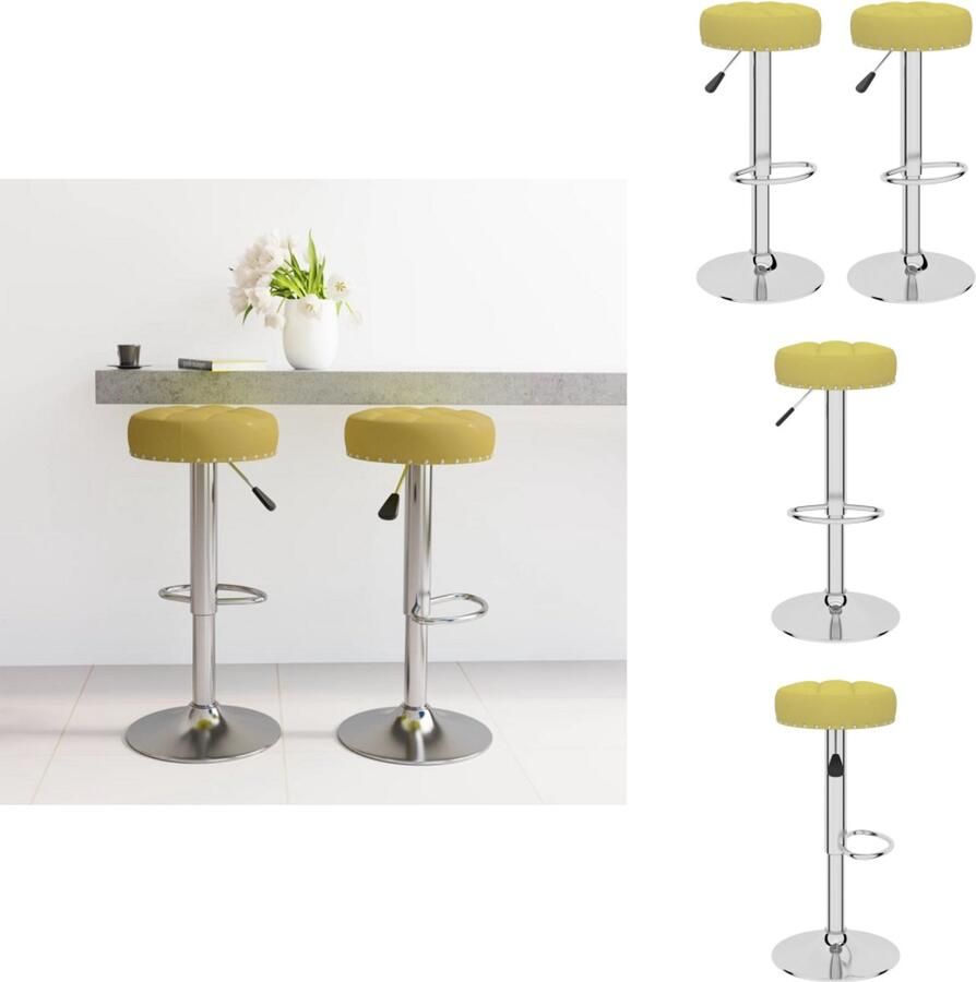 VidaXL Barkruk Barkrukken Barkrukje Barkrukjes Barkrukken 2 st stof groen