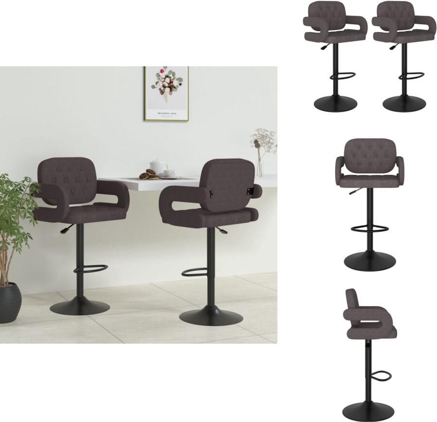 VidaXL Barkruk Barkrukken Barkrukje Barkrukjes Barkrukken 2 st stof taupe