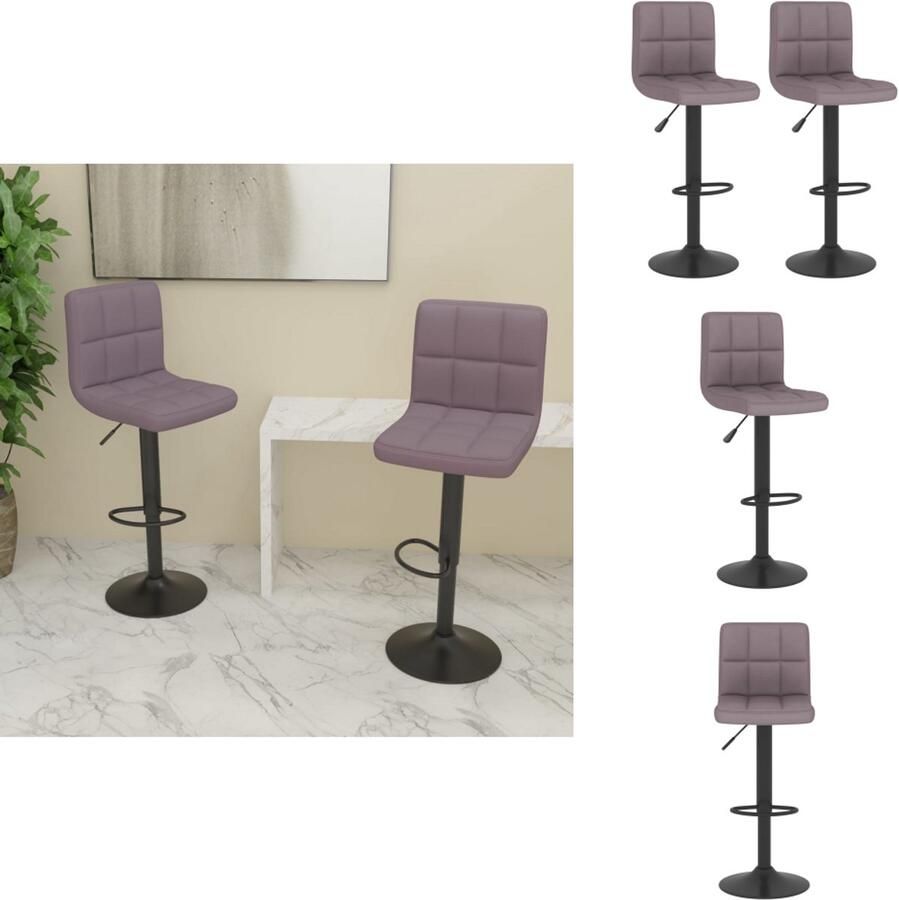 VidaXL Barkrukken Geniet Barstoelen Afmetingen- 38.5 x 38.5 x (63 83) cm Kleur- taupe Materiaal- stof multiplex en verchroomd staal Gasveermechanisme Barkruk - Foto 2