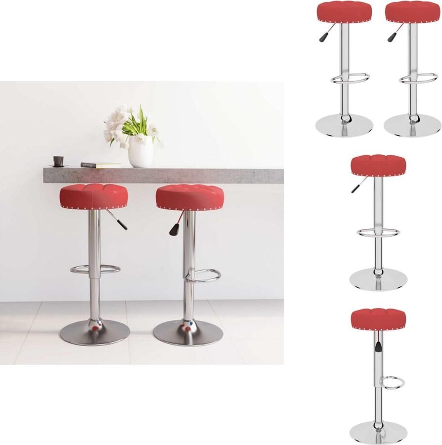 VidaXL Barkruk Barkrukken Barkrukje Barkrukjes Barkrukken 2 st stof wijnrood