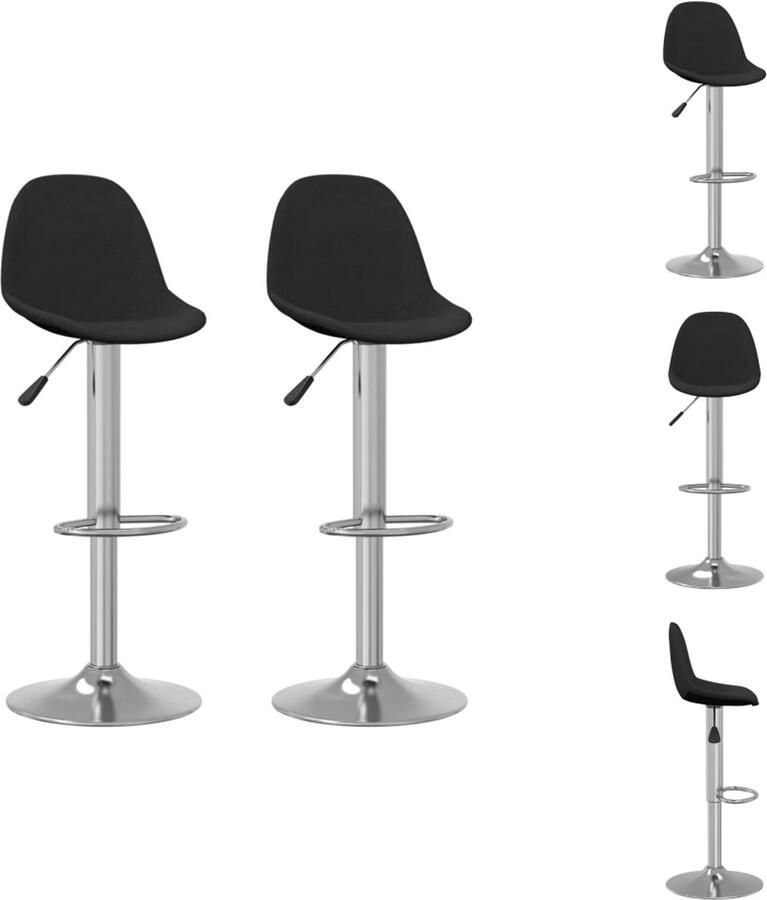 VidaXL Barkruk Barkrukken Barkrukje Barkrukjes Barkrukken 2 st stof zwart