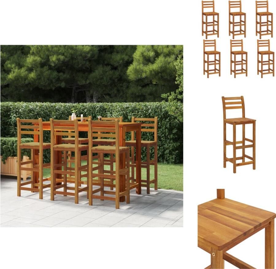 VidaXL Barkruk Barkrukken Barstoel Bar Kruk Barkrukken 6 st massief acaciahout